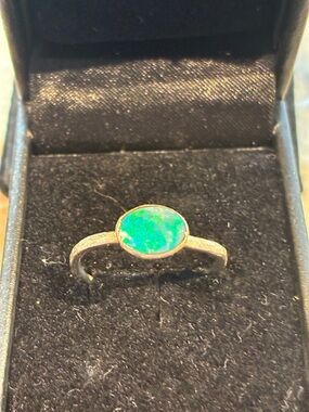 Sterling Silver Artisan Made Opal Ring
Size 7 3/4